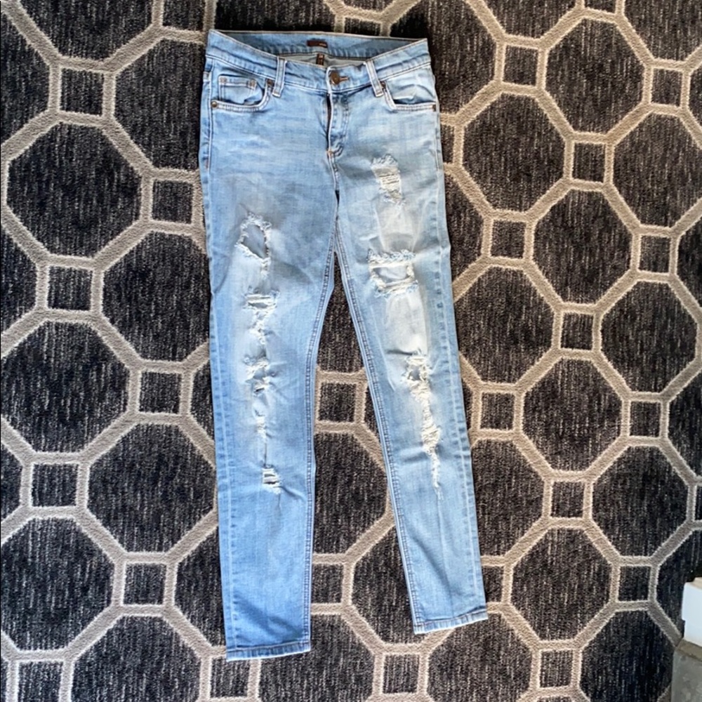 Distressed Boyfriend Jeans Sz 24